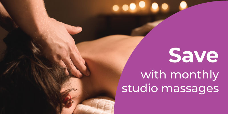 Save with monthly studio massages.